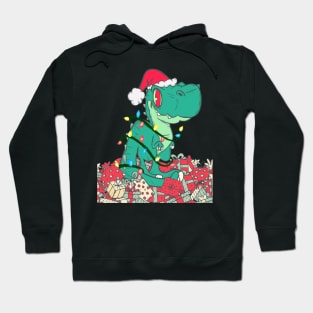 rex-mas dinosaur christmas, tree-christmas Hoodie